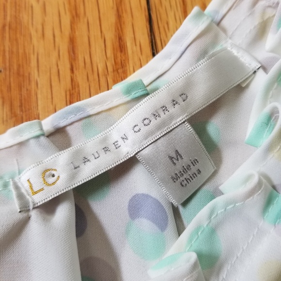 LC Lauren Conrad Polka Dot Blouse Medium Medium - Picture 6 of 8